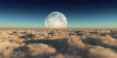 bulutlar ayın üstünden uçmak