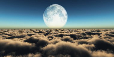 bulutlar ayın üstünden uçmak