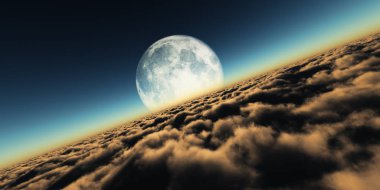 bulutlar ayın üstünden uçmak