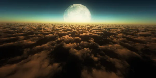 Zboară Peste Nori Lună — Fotografie, imagine de stoc