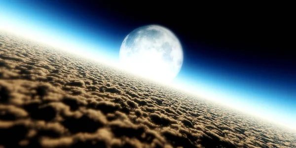 Fliegen Über Wolken Mond — Stockfoto