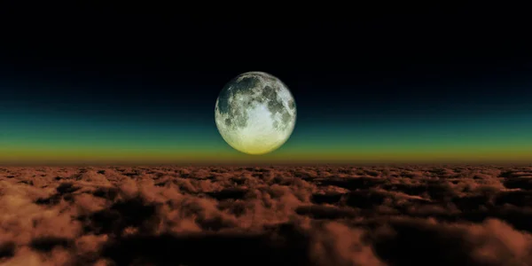 Repülnek Felhők Hold — Stock Fotó