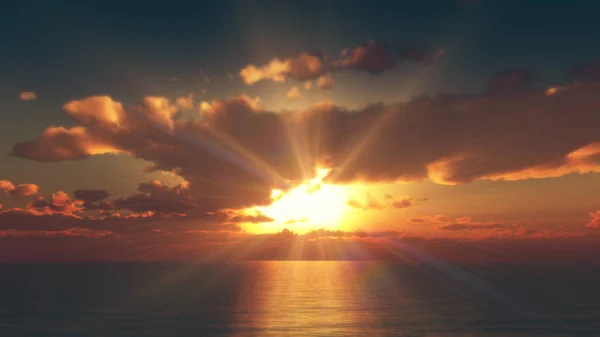 Χρυσό Ηλιοβασίλεμα Στον Ωκεανό — Φωτογραφία Αρχείου