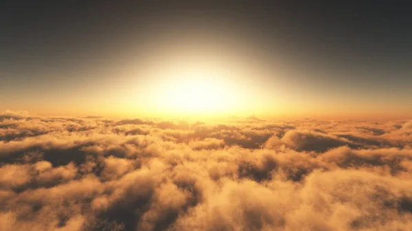 Золотий Захід Сонця Над Хмарами — стокове фото
