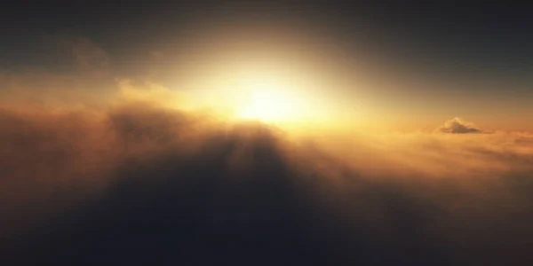 Ouro Por Sol Sobre Nuvens — Fotografia de Stock