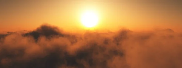Bulutlar Üzerinde Altın Günbatımı — Stok fotoğraf