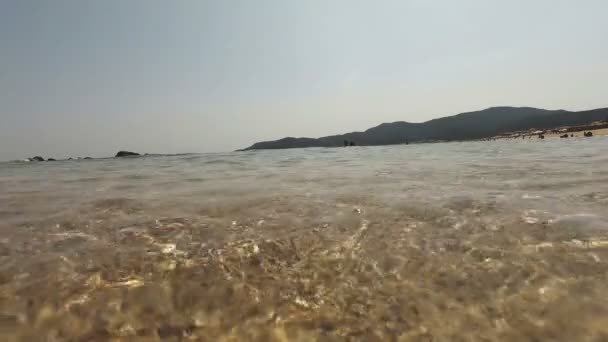 Ola Playa Cámara Lenta Macro — Vídeo de stock