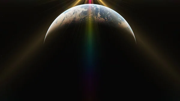 Sonnenaufgang Aus Der Planetenumlaufbahn — Stockfoto
