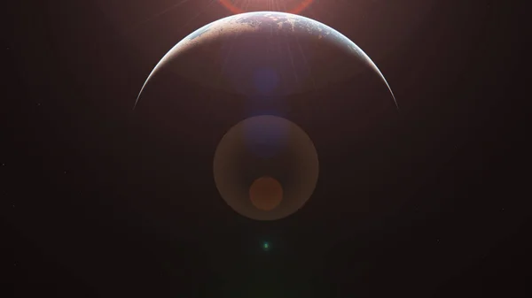 Wschód Słońca Orbity Planety — Zdjęcie stockowe