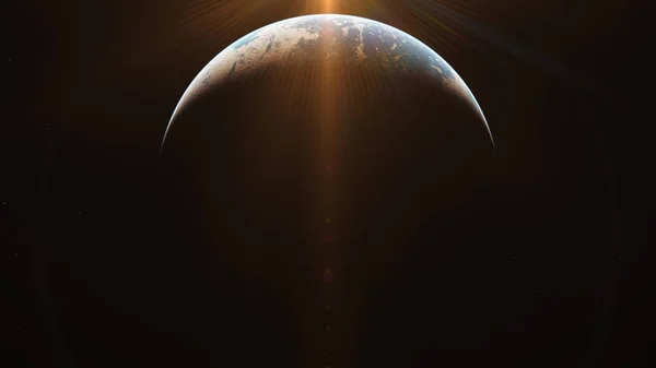 Схід Сонця Орбіти Планети — стокове фото