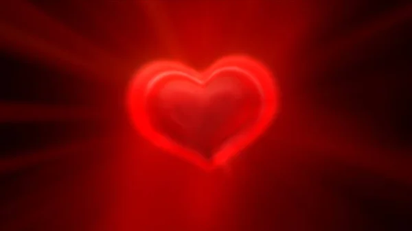 Red Heart Neon Glow — Stock Photo, Image