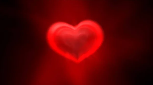 Red Heart Neon Glow — Stock Photo, Image