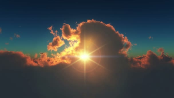 Fliegen Wolken Sonnenuntergang — Stockvideo