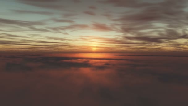 Fliegen Wolken Sonnenuntergang — Stockvideo