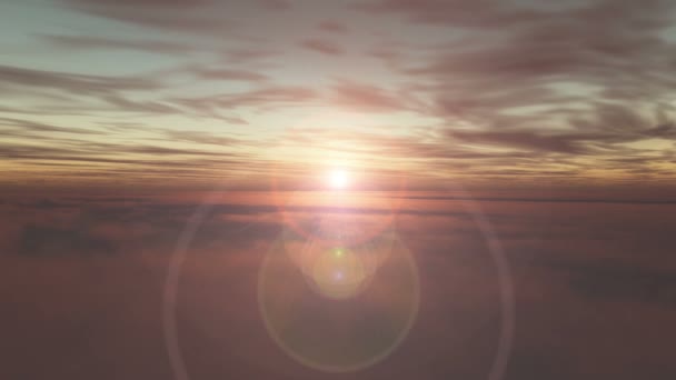 voler dans les nuages coucher de soleil 4k 