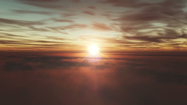 Vliegen Wolken Zonsondergang — Stockvideo