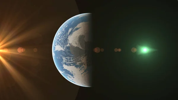 惑星軌道からの日の出 — ストック写真