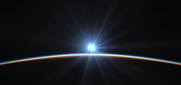 sunrise from planet orbit