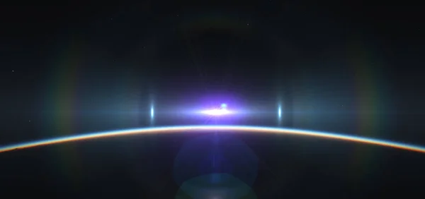 Sonnenaufgang Aus Der Planetenumlaufbahn — Stockfoto