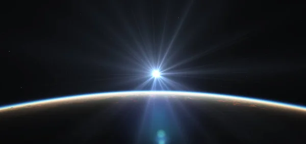 Sunrise Planet Orbit — Stock Photo, Image