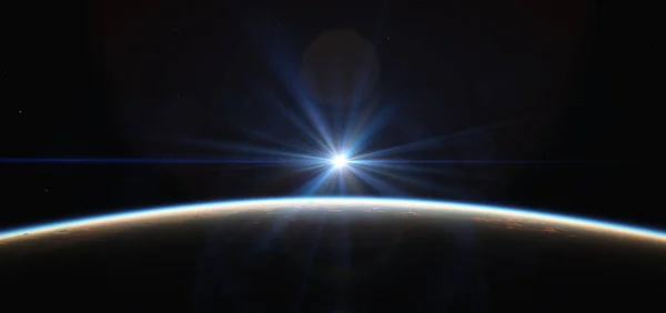 惑星軌道からの日の出 — ストック写真