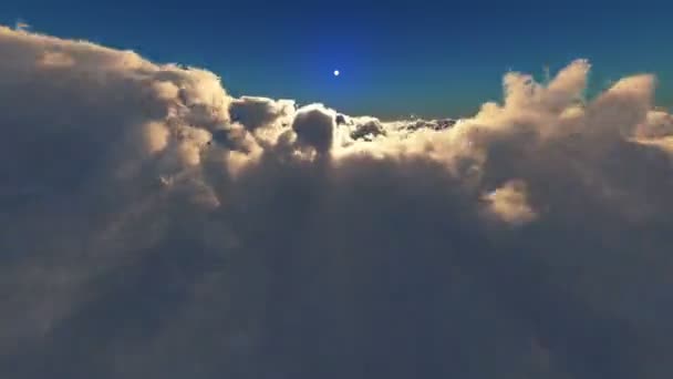 Voler Dessus Des Nuages Coucher Soleil — Video