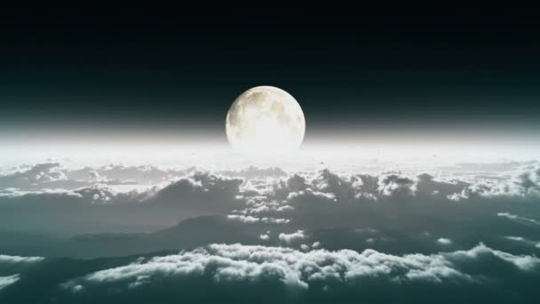 Powyżej Chmury Pełni Księżyca — Wideo stockowe