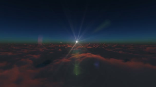 Sinek Yukarıdaki Bulutlar Günbatımı — Stok video