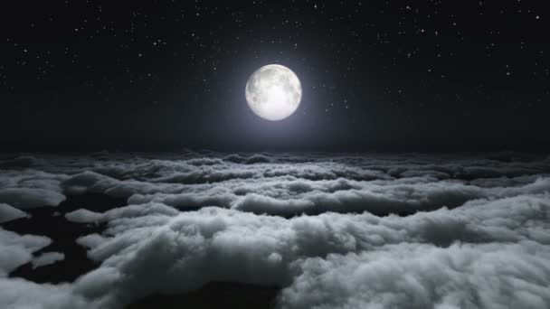 Над Хмарами Повний Місяць — стокове відео