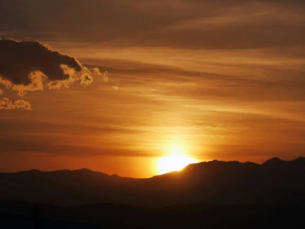 Céu Por Sol Dourado Abstrato — Fotografia de Stock