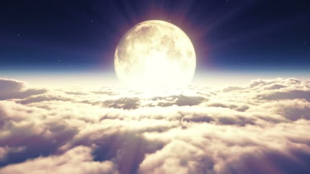Мрія Літати Хмарах Місяць — стокове відео