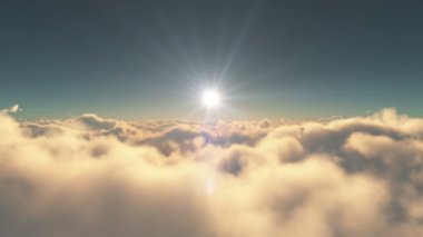 gün batımı 4 k bulutların üzerinde uçuyor