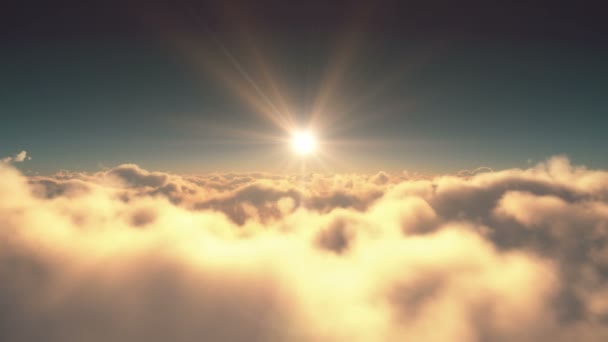 Vliegen Boven Wolken Zonsondergang — Stockvideo