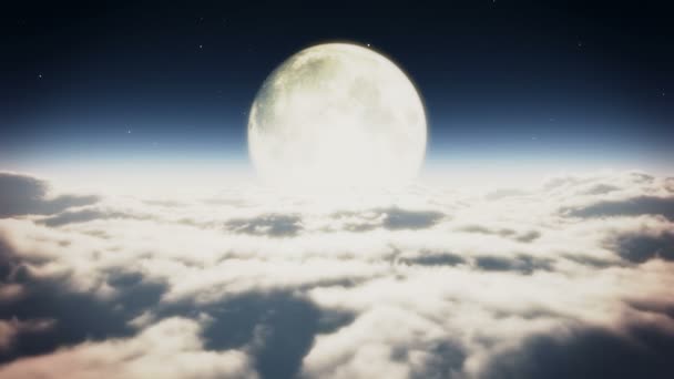 Sueño Volar Las Nubes Luna — Vídeo de stock