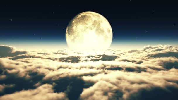 Marzenie Mucha Chmurach Księżyc — Wideo stockowe