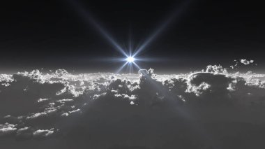 Stratosfer bulutlar soyut yukarıda