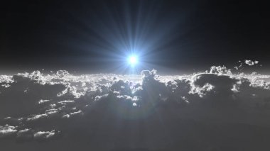 Stratosfer bulutlar soyut yukarıda