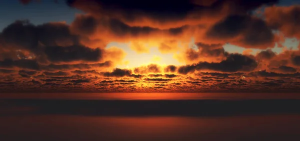 Volar Por Encima Nubes Puesta Sol — Foto de Stock
