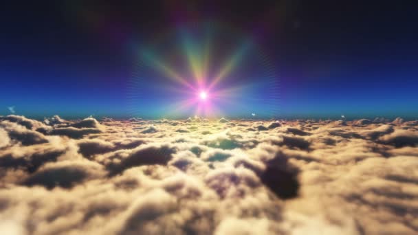 在云彩之上日落太阳光芒 — 图库视频影像