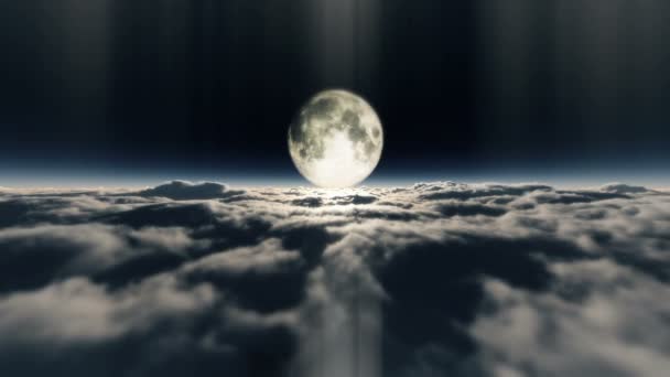 Όνειρο Πετούν Στα Σύννεφα Και Φεγγάρι — Αρχείο Βίντεο