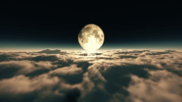 Сон Летать Облаках Луне — стоковое видео