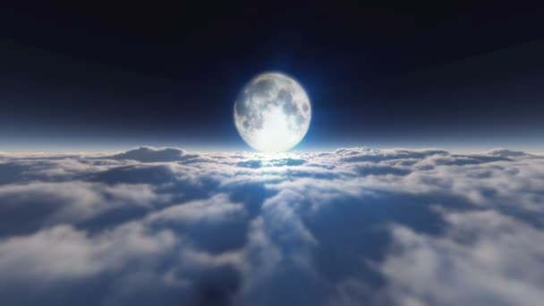 梦在云与月亮中飞舞 — 图库视频影像