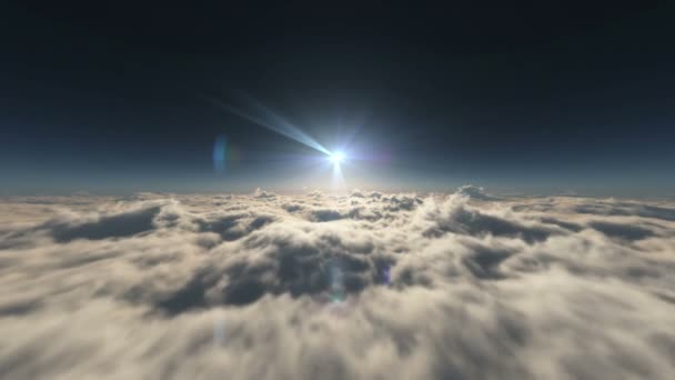 Arriba Nubes Puesta Del Sol Sol Rayo — Vídeos de Stock