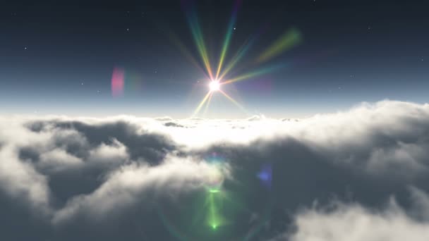 Sogno Volare Tra Nuvole — Video Stock
