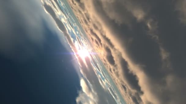 Volare Sopra Nuvole Tramonto — Video Stock