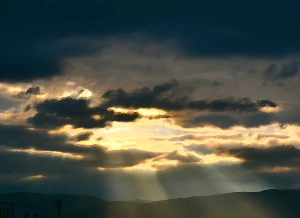 Coucher Soleil Doré Ciel Paysage — Photo