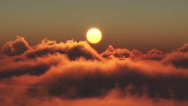 云之上的日落飞翔 — 图库视频影像