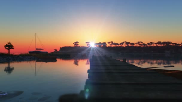 Blue Bay Sunset — Stock Video