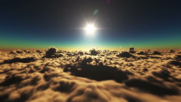 Acima Nuvens Por Sol — Vídeo de Stock
