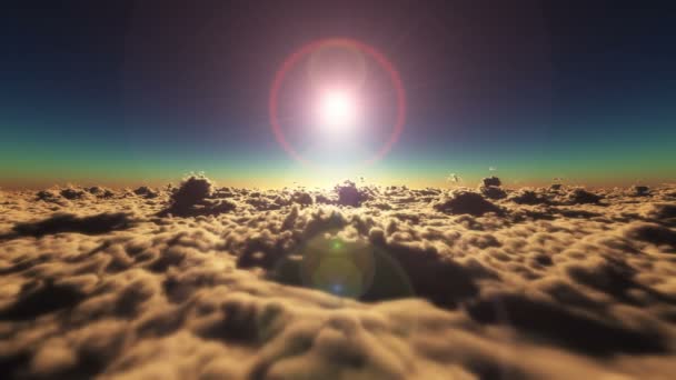 Dessus Des Nuages Coucher Soleil — Video